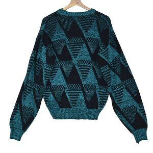 Vintage Grandpacore Knit Sweater M Made in Korea Retro 80s 90s Pullover